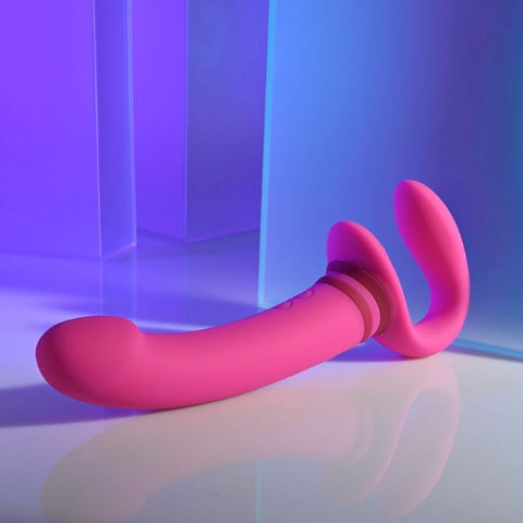 Evolved Gender X SHARING IS CARING Pink Strapless Strap On with Dual Motors - Strap On Sextoys