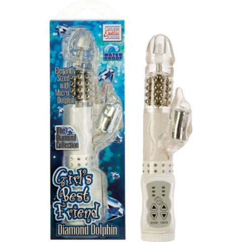 California Exotics Girls Best Friend Diamond Dolphin Vibe Dual Stimulation - Rabbit Vibrators