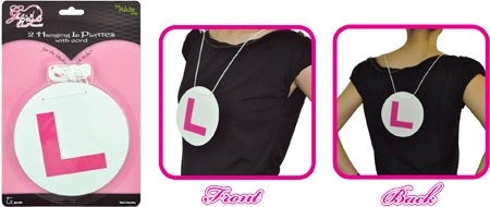 Seven Creations Girls Night out 2 Hanging L Plates with Cord Party Accessory - Bachelorette and Bucks