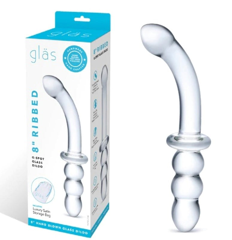 Glas Captivating Girthy Glass Dildo Ribbed Curved G Spot Stimulation - - Realistic Dildos