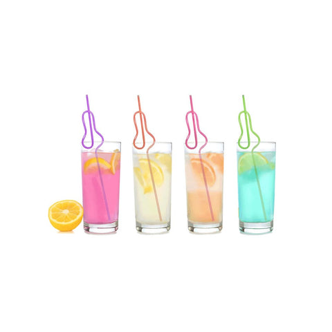 Little Genie Glittering Hens Party Silly Straws Set of 8 Penis Shaped - Bachelorette and Bucks