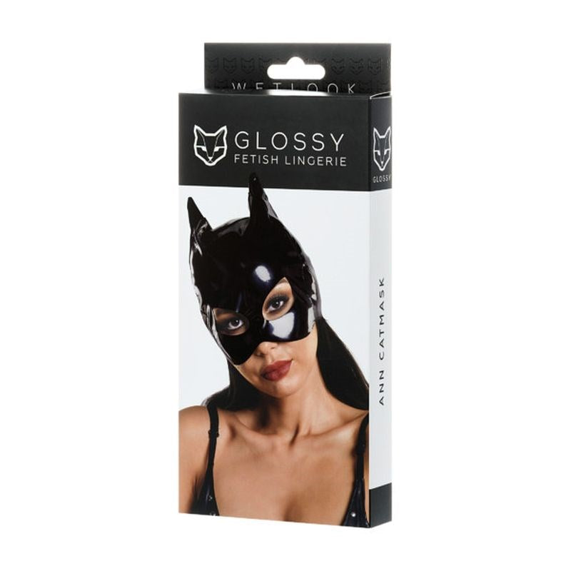 Glossy Feline Allure - Sleek, Shiny, Irresistible Cat Mask - - Her Fetish