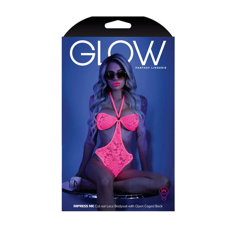 Fantasy Lingerie Glow Impress Me Bodysuit Limited Edition Glamour Open Back - Babydolls and Chemises