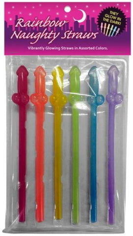 Kheper Games Glow in the Dark Rainbow Naughty Straws Party Accessories - Sex Games, Coupons and Tricks