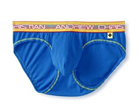Andrew Christian Glow Pop Brief With Almost Naked Royal Blue Package Enhancement - Mens Briefs And Boxers