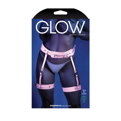 Fantasy Lingerie Luminous Leg Harness Glow in Dark Strapped Design - Her Fetish