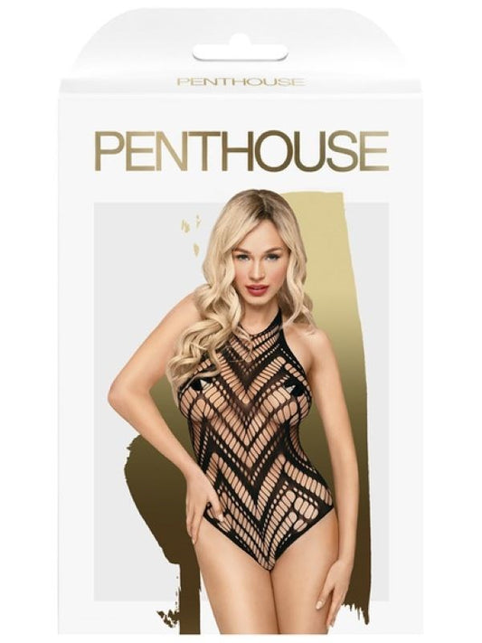 Penthouse Lingerie Go Hotter See Through Teddy Sheer Halter Neck Design - - Babydolls and Chemises