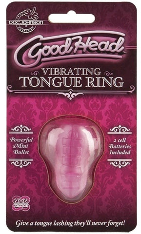 Doc Johnson Goodhead Vibrating Tongue Ring TPE Material One Size Fits All - Bullet Vibrators