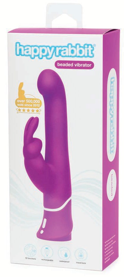Love Honey Happy Rabbit Rechargeable Beaded Vibrator Purple - - Rabbit Vibrators