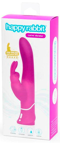 Love Honey Happy Rabbit Rechargeable Curve Vibrator Purple - Rabbit Vibrators