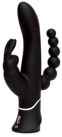 Love Honey Happy Rabbit Rechargeable Triple Curve Vibrator Black - Rabbit Vibrators