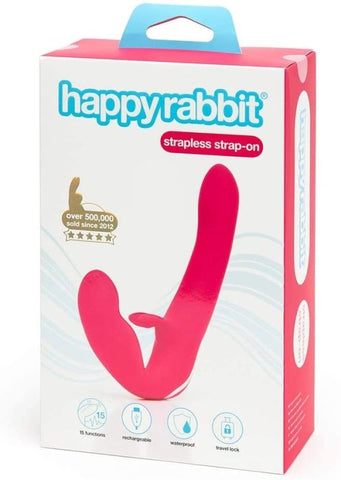 Love Honey Happy Rabbit Strapless Strap On Rabbit Vibe Pink - Rabbit Vibrators