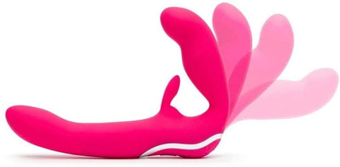 Love Honey Happy Rabbit Strapless Strap On Rabbit Vibe Pink - Rabbit Vibrators