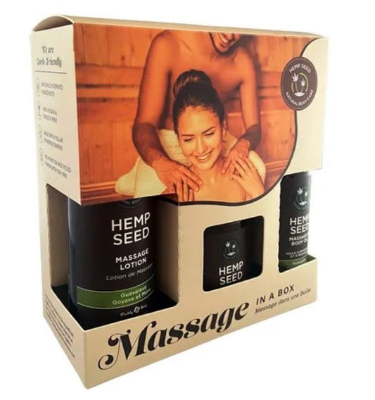 Earthly Body Hemp Seed Massage In A Box Guavalava Scented Massage Gift Set - - Sex Pheromones and Perfumes