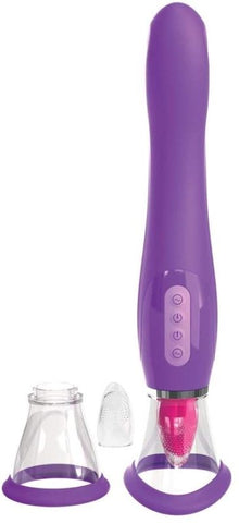 Pipedream Her Ultimate Pleasure Oral Simulator Triple Stimulation Vibrator - Clit Ticklers and Pulsators