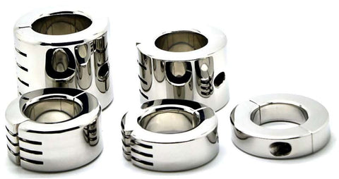 Hells Couture Hinged Ball Stretching Weight 65mm High Premium Steel CBT - Ball and Cock Toys