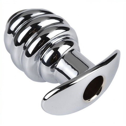 BDStyle Hollowing Out Butt Plug Premium Metal Temperature Play Design - Steel Sex Toys