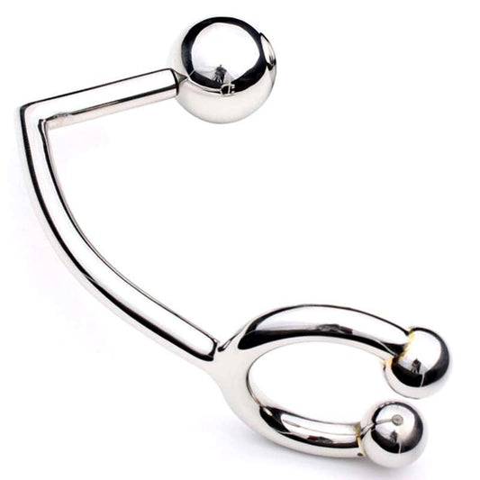 Horse Shoe Cock Ring with Anal Intruder Snug Fit CRings - - Spreaders and Hangers