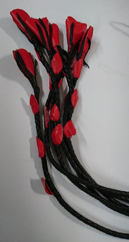 House of Harlot Flogger Black Leather Six Tails - Whips And Crops