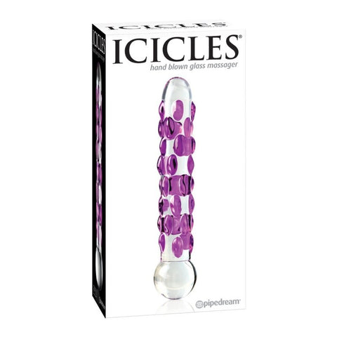 Pipedream Icicles No 07 Hand Blown Glass Dildo with Temperature Play - Glass Sex Toys