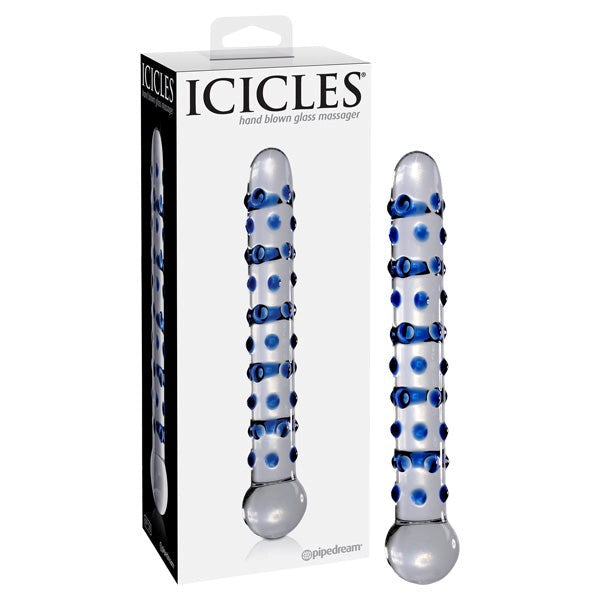 Pipedream Products Icicles No 50 Elegant Glass Dong Textured Dildo - - Glass Sex Toys