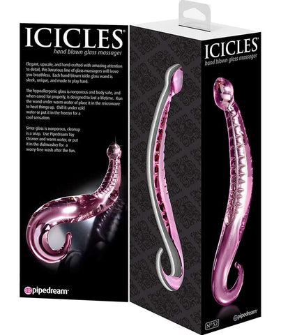 Pipedream Icicles No 52 G Spot and P Spot Stimulator Borosilicate Glass - Glass Sex Toys
