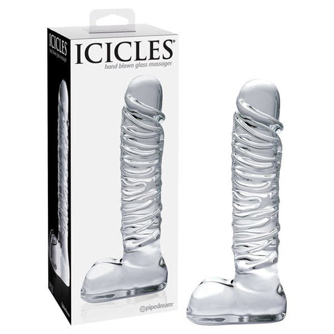 Pipedream Products Icicles No 63 Hand Blown Glass Dildo - Glass Sex Toys