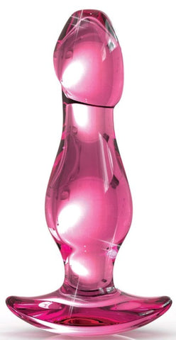 Pipedream Products Icicles No 73 Glass Anal Plug Pink Temperature Play - Glass Sex Toys