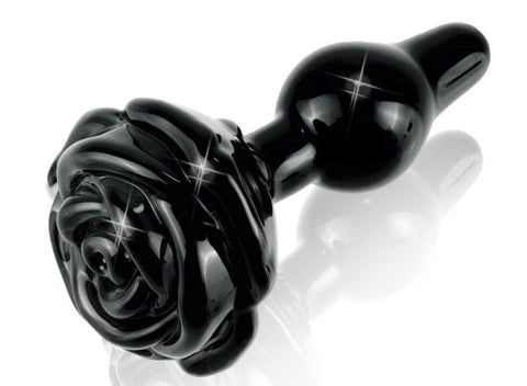 Pipedream Products Icicles No 77 Rose Shaped Glass Anal Plug Premium - Glass Sex Toys