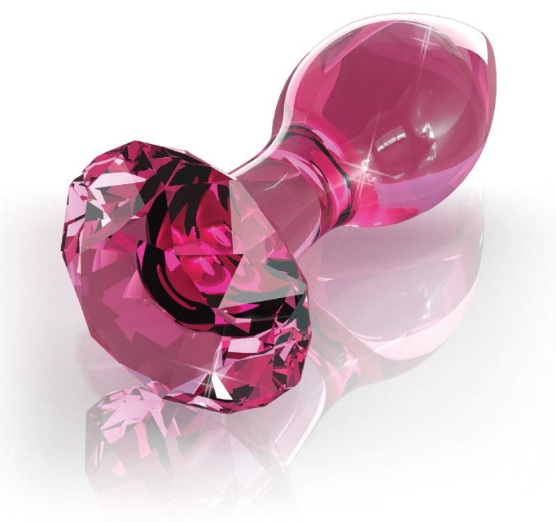 Pipedream Products Icicles No 79 Glass Anal Plug Pink Diamond Base - - Glass Sex Toys