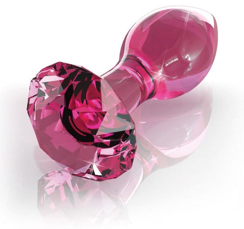 Pipedream Products Icicles No 79 Glass Anal Plug Pink Diamond Base - Glass Sex Toys