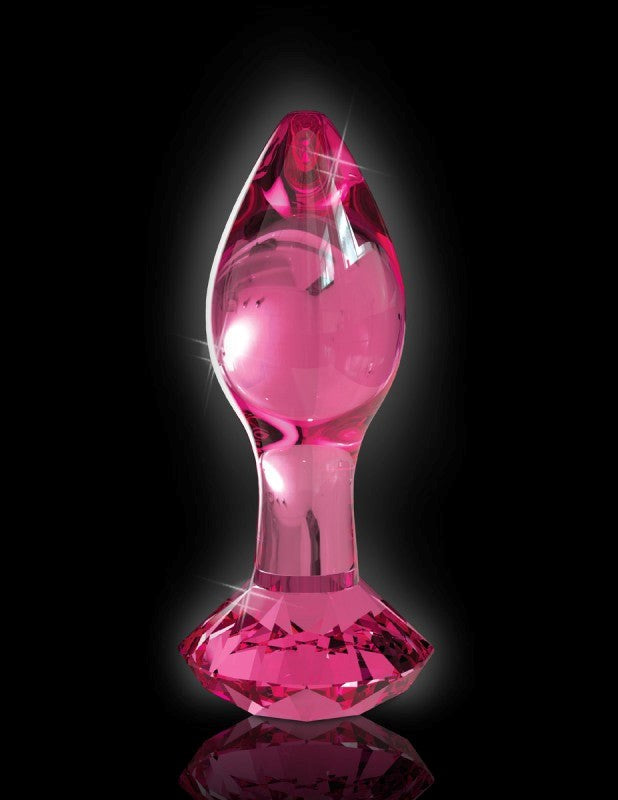 Pipedream Products Icicles No 79 Glass Anal Plug Pink Diamond Base - - Glass Sex Toys