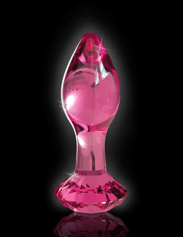 Pipedream Products Icicles No 79 Glass Anal Plug Pink Diamond Base - Glass Sex Toys
