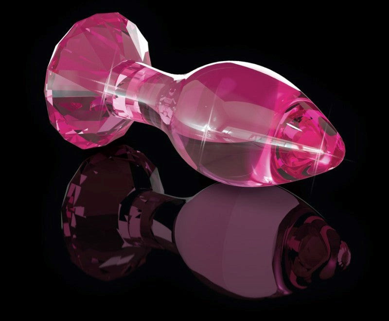Pipedream Products Icicles No 79 Glass Anal Plug Pink Diamond Base - - Glass Sex Toys