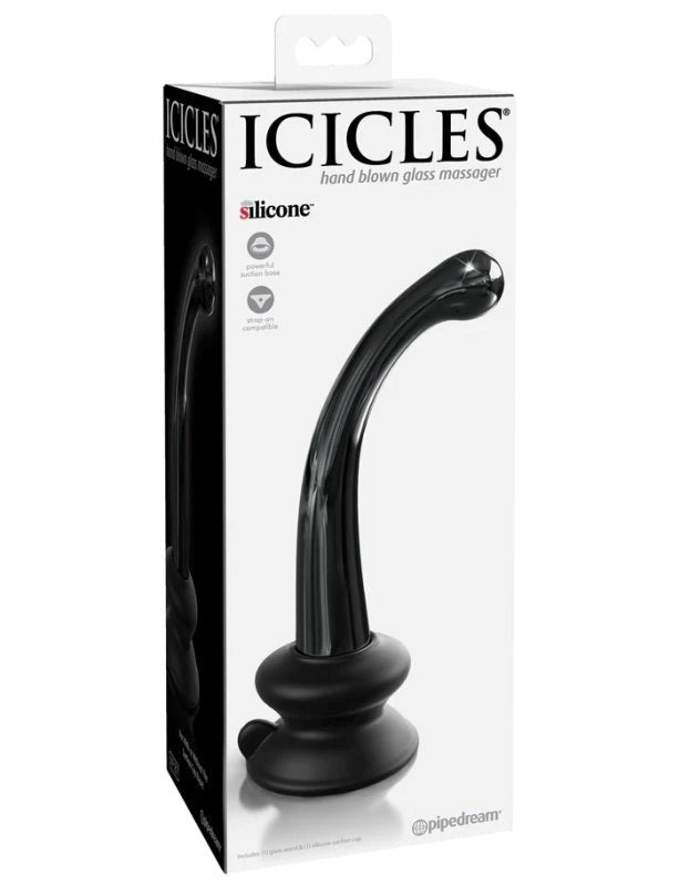 Pipedream Icicles No. 87 Glass Suction Cup G Spot Wand Premium Borosilicate - - Glass Sex Toys