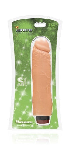 SI Novelties Ignite Vibrating Cock Flesh 9 inch Realistic Dildo with Suction Cup - Realistic Dildos