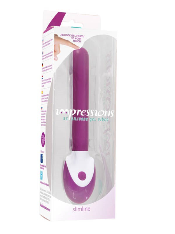 Icon Brands Impressions 5X Silicone Gel Slimline Dual Density Vibrator - - Mini & Slim Vibrators