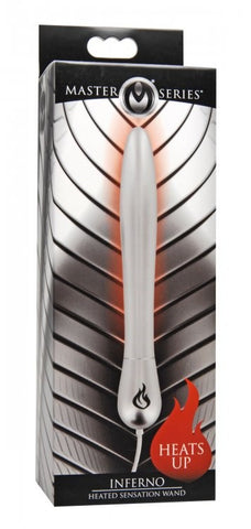 XR Brands Inferno L Heated Sensation Wand with Rapid Heating Technology - Steel Sex Toys