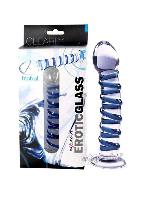 Maxpassion Izabal Swirly Glass Dildo Temperature Play and Texture - - Glass Sex Toys