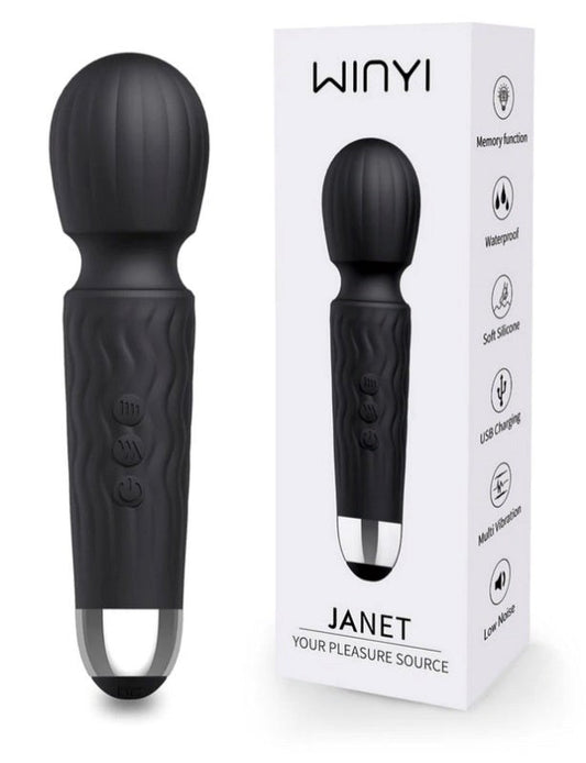 Winyi Janet Vibrating Pleasure Mini Wand Compact Powerful Clitoral Vibrator - - Body Wands