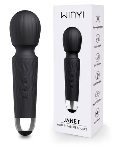Winyi Janet Vibrating Pleasure Mini Wand Compact Powerful Clitoral Vibrator - Body Wands
