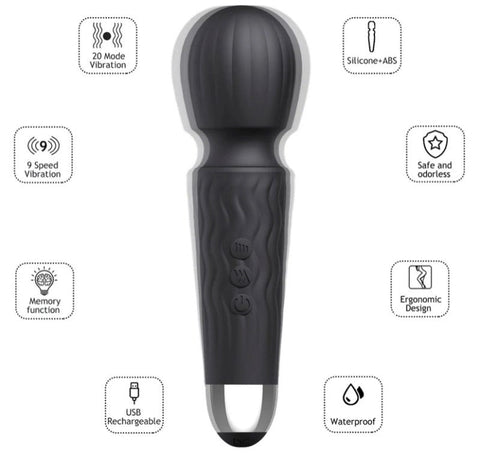 Winyi Janet Vibrating Pleasure Mini Wand Compact Powerful Clitoral Vibrator - Body Wands