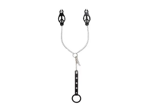 BDStyle Japanese Clover Clamps With Cock Ring Set Pressure Responsive BDSM - Breast and Nipple Toys