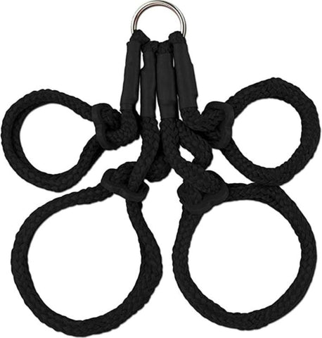 Pipedream Products Fetish Fantasy Japanese Bondage Silk Rope Hogtie Black - Cuffs and Restraints