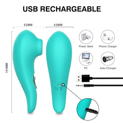 Winyi Joyce Clitoral Stimulator Teal Suction Technology Vibrator - Clit Ticklers and Pulsators