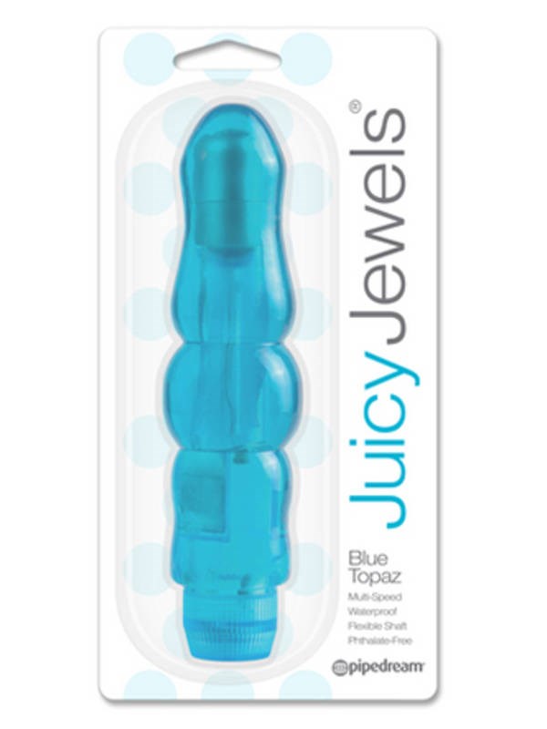 Pipedream Juicy Jewels Blue Topaz Bendable Vibrator with Multi Speed Control - - Waterproof Vibrators