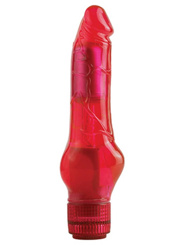 Pipedream Juicy Jewels Cherry Shimmer Vibrating Dildo with Bendable Shaft - - Waterproof Vibrators