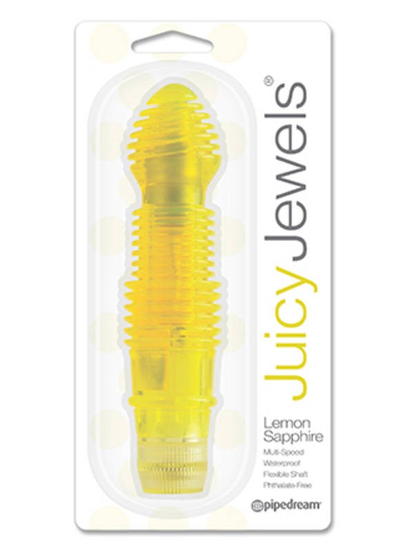 Pipedream Juicy Jewels Lemon Sapphire G Spot Vibrator Curved Design - - Waterproof Vibrators