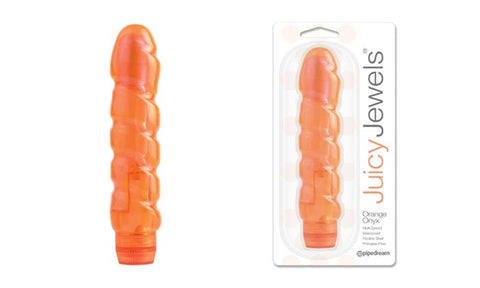 Pipedream Juicy Jewels Orange Onyx Waterproof Vibrator Flexible Shaft Design - Waterproof Vibrators