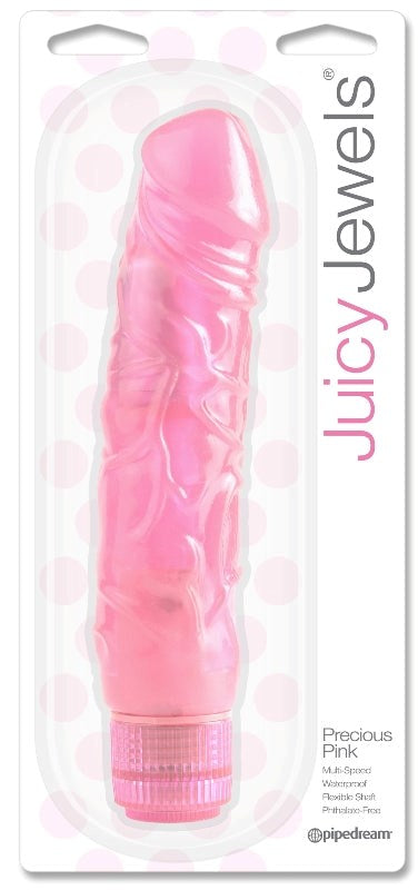 Pipedream Juicy Jewels Precious Pink Dildo Vibrator Flexible Design - - Waterproof Vibrators